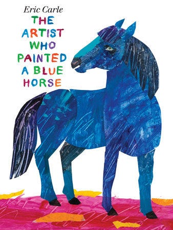 ARTIST PAINTED BLUE HORSE BDBK