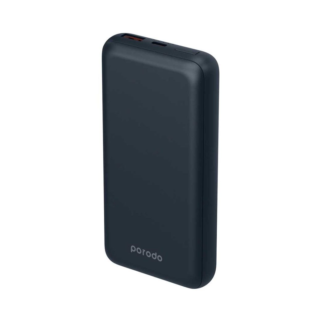 Porodo 20000mAh Aluminum Compact Power Bank Dual Output Charging Grey