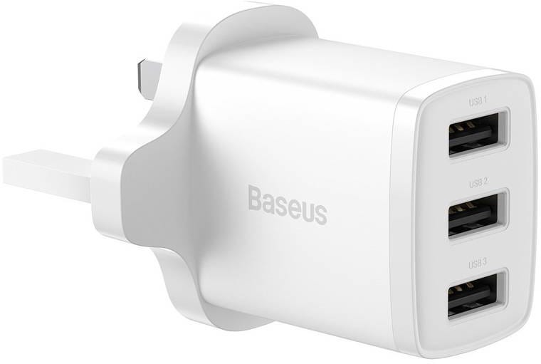 Baseus Compact charger 3U 17W UK White