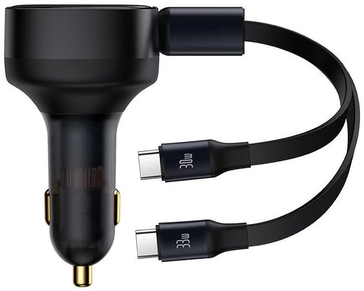 Baseus Enjoyment Retractable 2-in-1 Car Charger C+C 33W