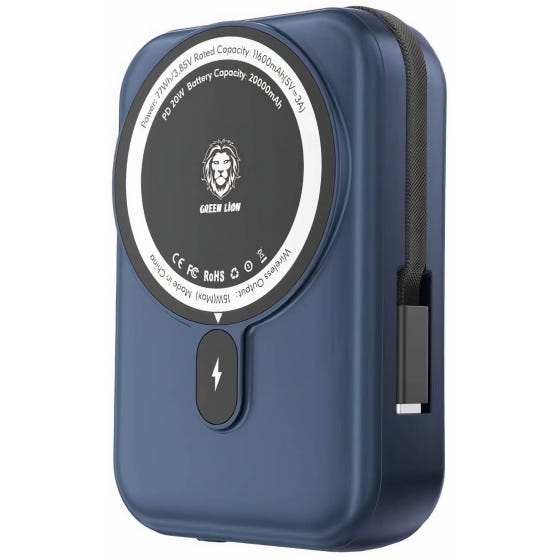 Green Lion 10000mAh Monaco MagSafe Power Bank Dark Blue