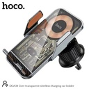 Hoco DCA34 Core Transparent Wireless Charging Car Holder Black
