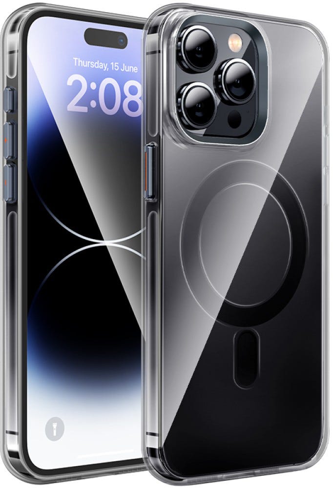 Hoco AS3 Amber magnetic protective case for iP15 Pro Max transparent black