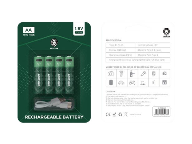Green Lion Rechargable Battery AA