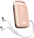 iWalk Portable Charger 20000mah 18W PD Power Bank with Built in USB C & Lightning Cable Pink