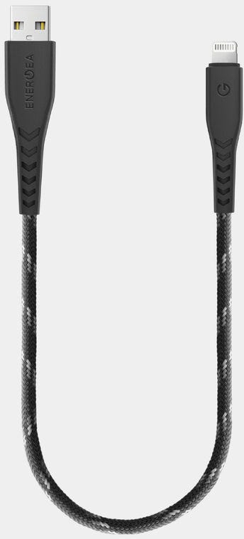 ENERGEA NYLOFLEX CABLE, CHARGE AND SYNC TOUGH LIGHTNING C89 MFI 30CM – BLACK