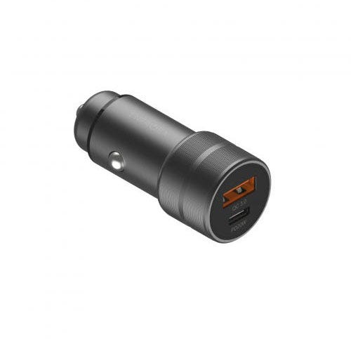 Energea Alu Drive Pd20+ USB-A Qc3.0 Duo Port Aluminium 38W Car Charger Gunmetal