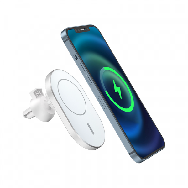 Wiwu Liberator 15W Magnetic Wireless Car Charger - Silver