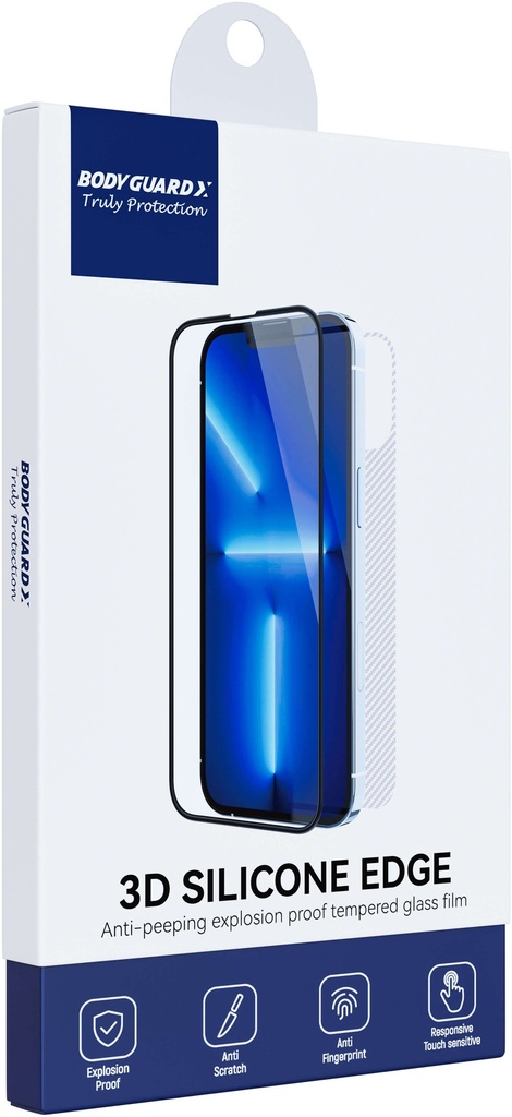 Bodyguardx Rubber Edge Silk Clear 15 Pro Max Black