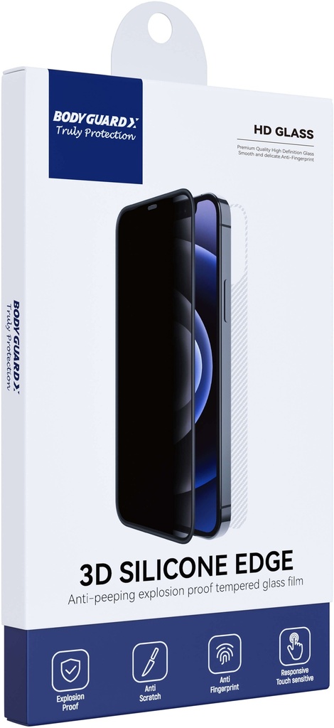 Body Guardx Rubber Edge Silk Privacy 13 Pro Max Black