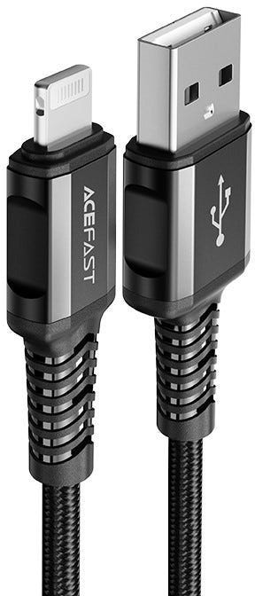 Acefast C1-02 USB-A To Lightning Aluminum Alloy Charging Data Cable Black