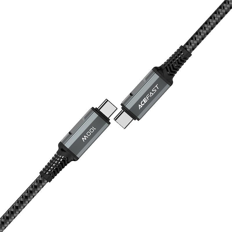Acefast C4-03 USB-C To USB-C 100W Aluminum Alloy Charging Data Cable Deep Space Gray