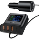 Acefast B8 Digital Display Car Hub Charger Black