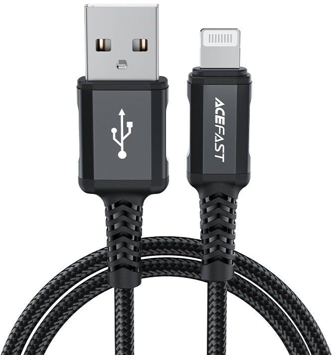 Acefast C4-02 USB-A To Lightning Aluminum Alloy Charging Data Cable(1.8M) Black