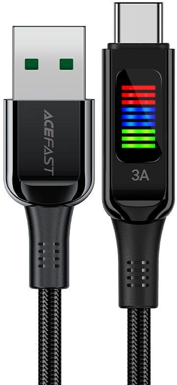 Acefast C7-04 USB-A To USB-C Zinc Alloy Charging Data Cable With Display