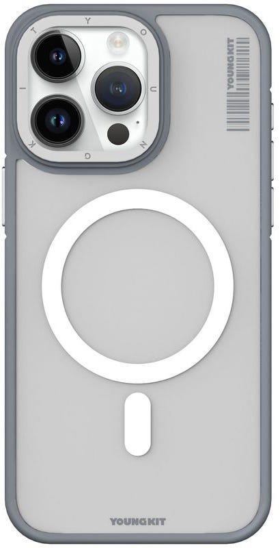 Youngkit Skin Feel Rock Sand Magsafe Case For iPhone 15 Pro - Grey