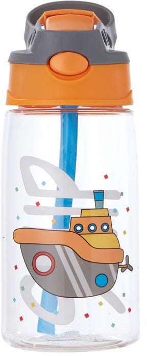 Water Bottle With Straw Leakproof & Spillproof, 400ML - White Ship