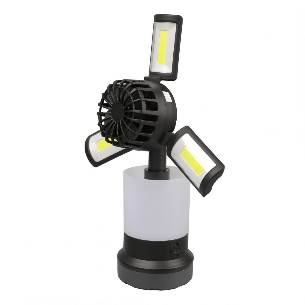 Lifestyle By Porodo 3 in 1 Ambient Light/Lamp/ Cooling Fan With 4 Light Modes Black