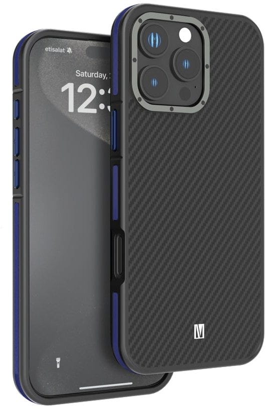 Levelo Ox Carbon Case-iPhone 16 Pro Max -iPhone 16 Pro - Blue