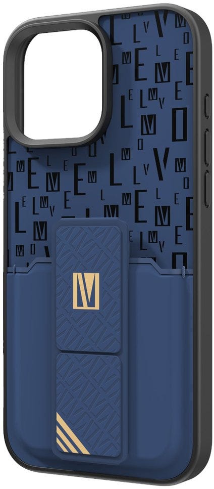 Levelo Morphix Gripstand Case With Cardholder-iPhone 16 Pro-Blue