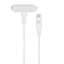 Powerology Braided USB-C to USB-C + Lightning Data & Fast Charge 1.2m/4ft White