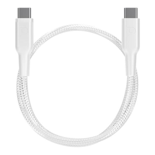 Powerology Braided USB-C To USB-C Data & Fast Charge 30Cm/0.98ft White