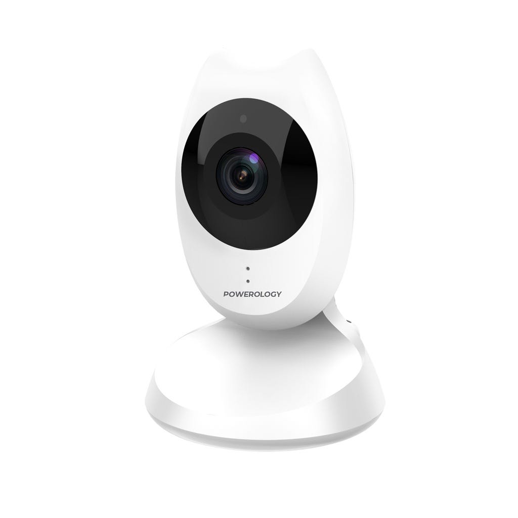 Powerology Smart Cam Baby Monitor Two-Way Audio & Smart Sensors White