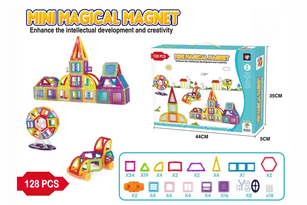 Magnetic blocks - 128 pcs (M002)