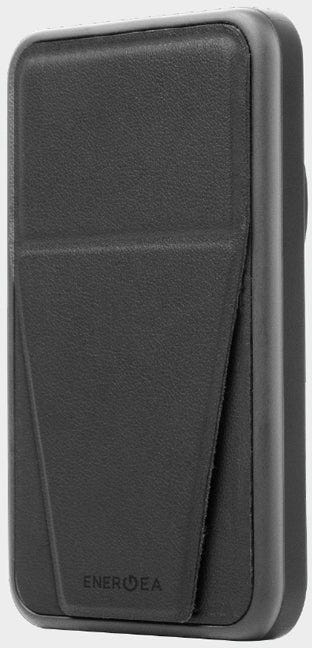 Energea Magpac Grip, 5000Mah Magsafe Compatible Power Bank With Built-In Stand/Grip - Gun/Blk