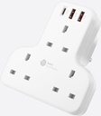 Bazic Goport Trio, Extension Wall Charger With Built-In Usb Output - White