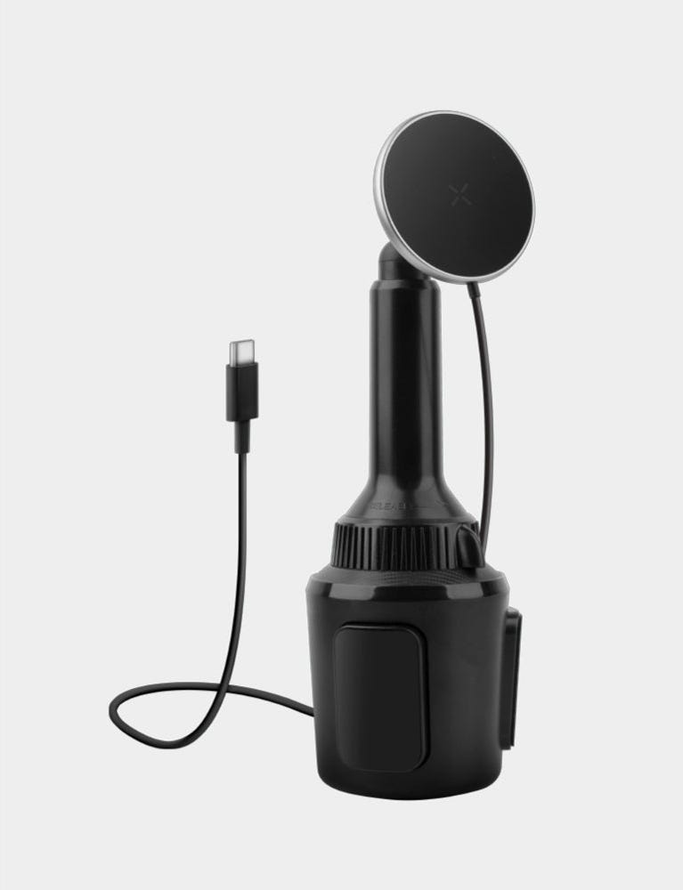 ENERGEA MAGDRIVE, MAGSAFE COMPATIBLE ALUMINUM CAR CHARGER (CUP HOLDER/AIRVENT) - GUN-BLK