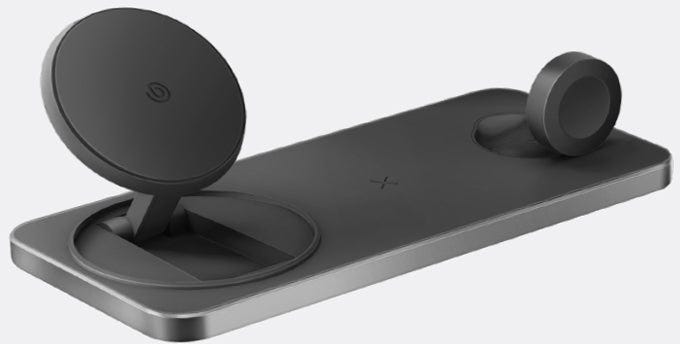 Bazic Gomag Station, 3In1 Magnetic Fast Wireless Charger With Built-In Apple Watch Charger - Black