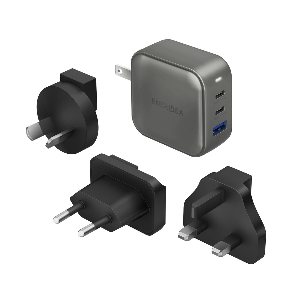 Energea Travelworld Gan66, 2C1A PD/Pps/Qc3.0 Wall Charger,66W (US+UK+Eu+Au) - Gun