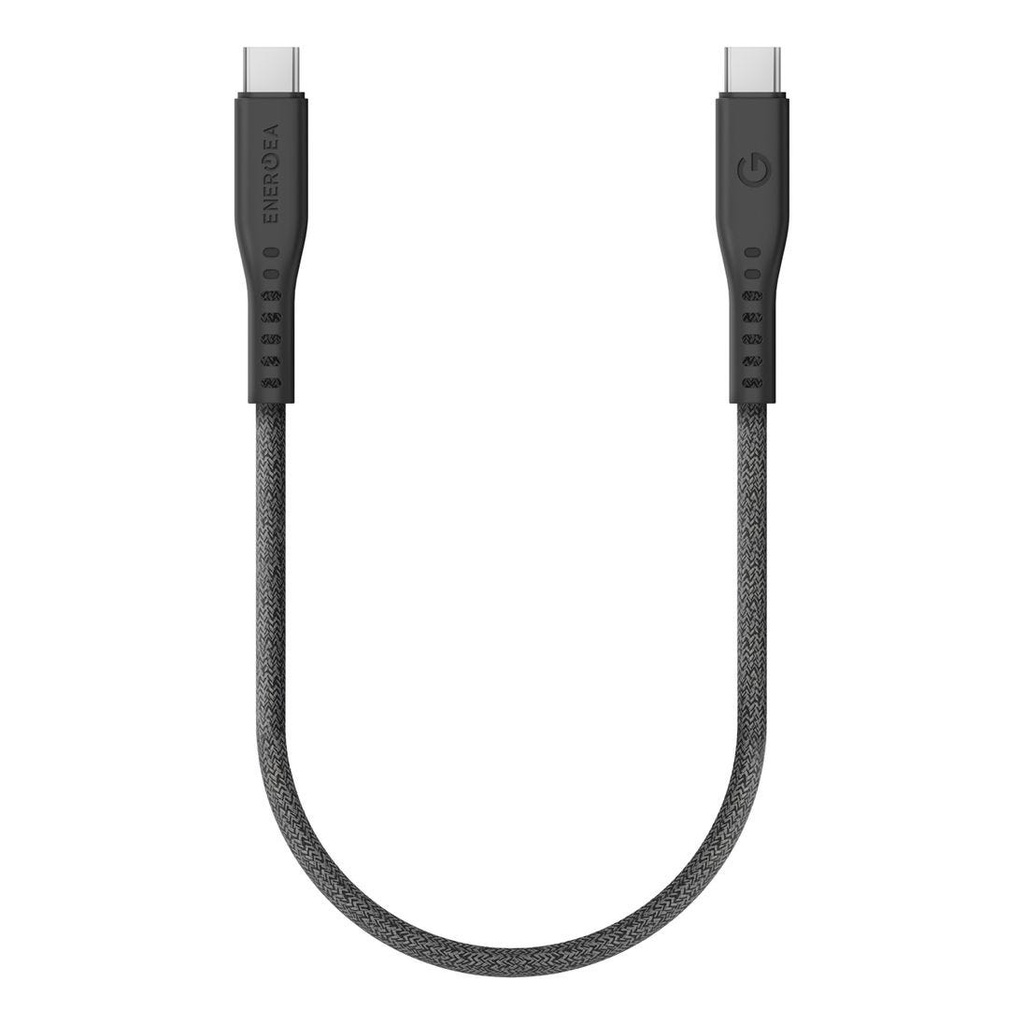 Energea Flow USB 3.2 Gen 2 C-C Cable 10GBPS, 240W With Velcro Cable Tie 30CM - Black