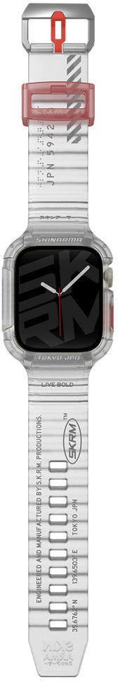 SKINARMA 2-IN-1 APPLE WATCH STRAP + CASE SAIDO 45/44 MM CLEAR