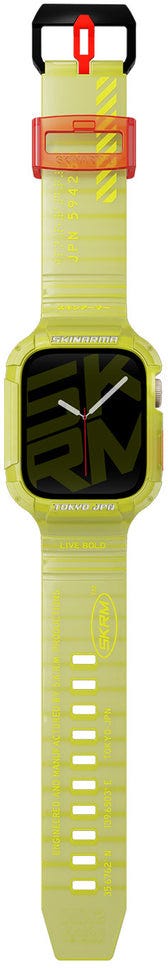 SKINARMA 2-IN-1 APPLE WATCH STRAP + CASE SAIDO 45/44 MM NEON YELLOW
