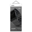 Uniq Straden Waterproof Leather Hybrid Apple Watch Strap 45/44/42Mm - Rhino (Grey)
