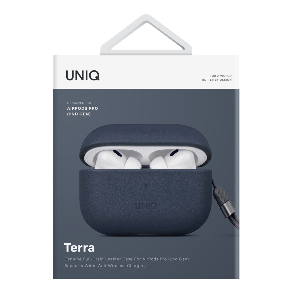 UNIQ TERRA GENUINE LEATHER AIRPODS PRO 2ND GEN (2022) CASE - SPACE BLUE (SPACE BLUE)