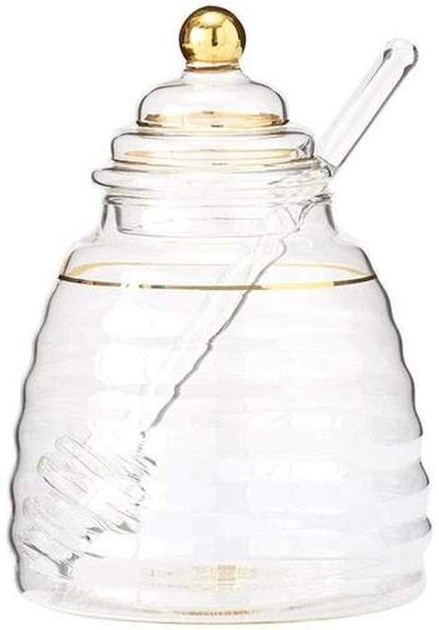 Honey Bee Glass Honey Pot