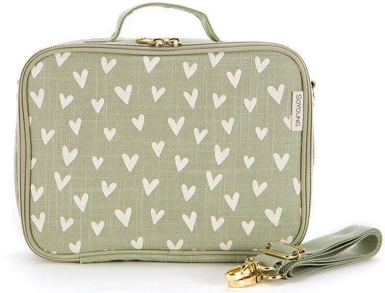 Lunch Bag Little Hearts Sage