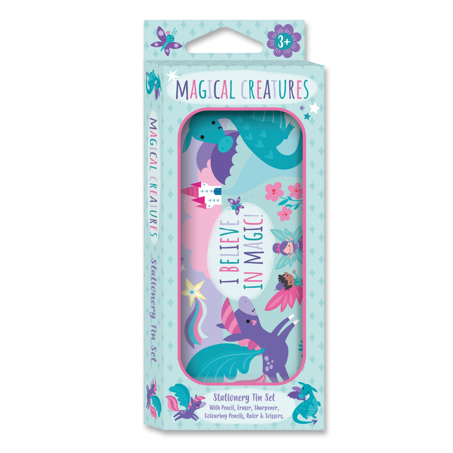 First Stationery Tin Set - Magical Creatures