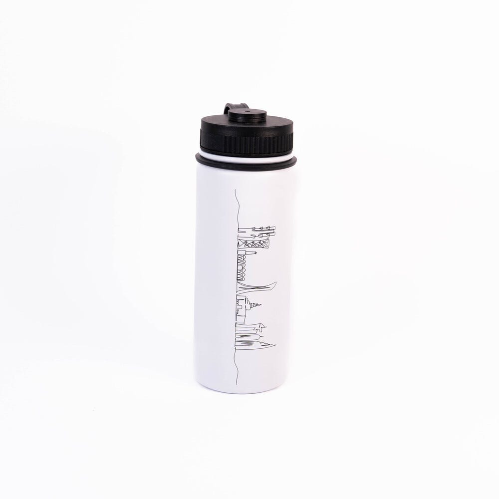 QND Water Bottles - Doha Skyline White