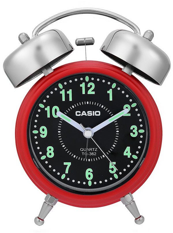 Clock Alarm Desktop Analog Bell Sound Casio TQ-362-4ADF