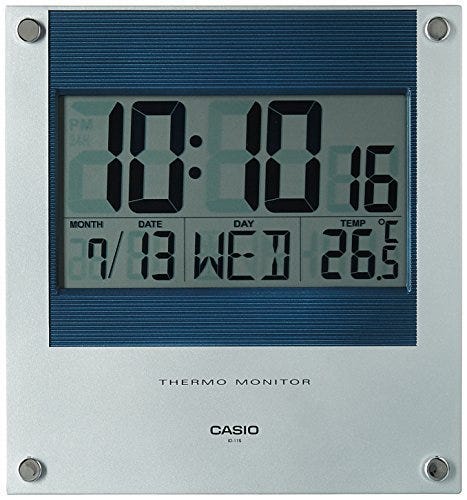Clock Wall Digital w/ Thermometer Casio ID-11S-2DF
