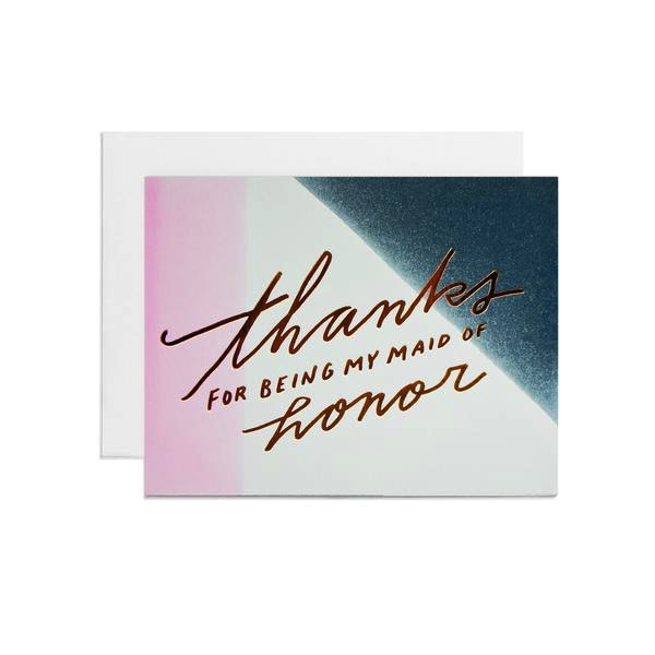 Dipped Thank You Card - Maid Of Honor