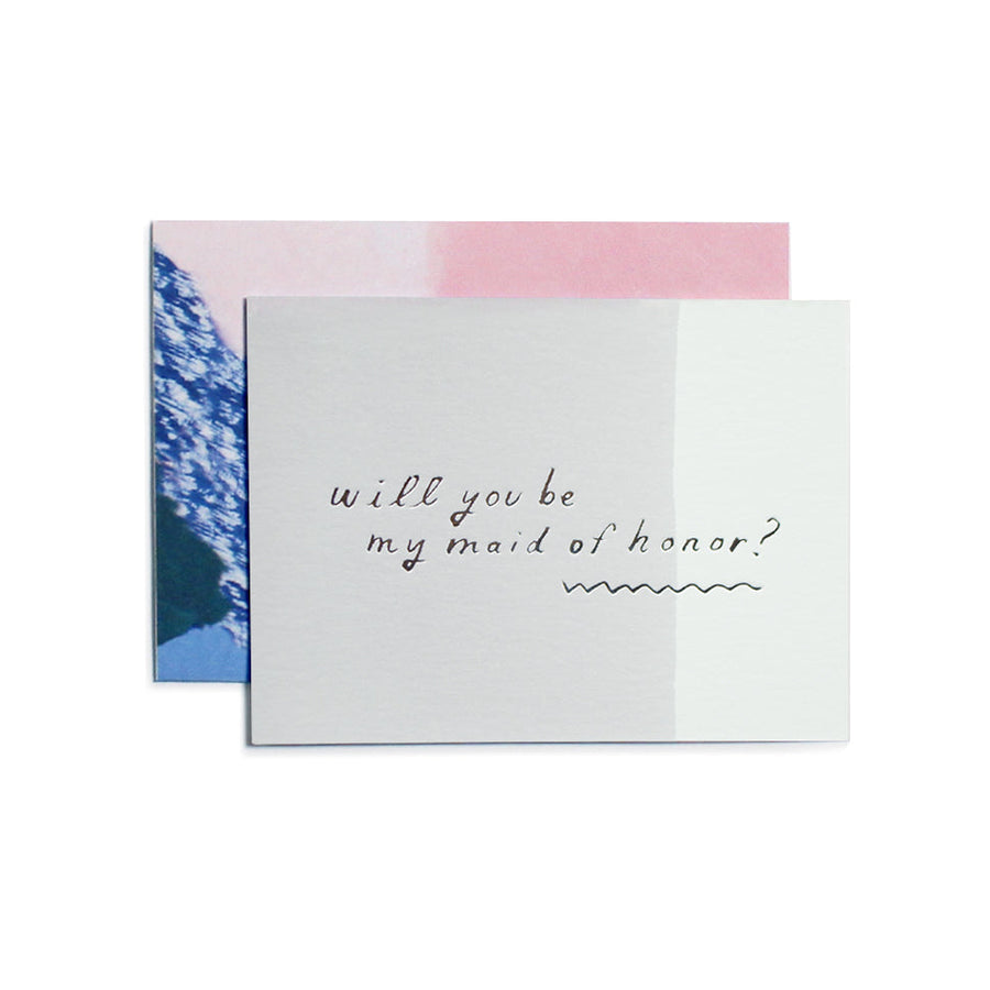 Be My Maid Of Honor Card - Gray