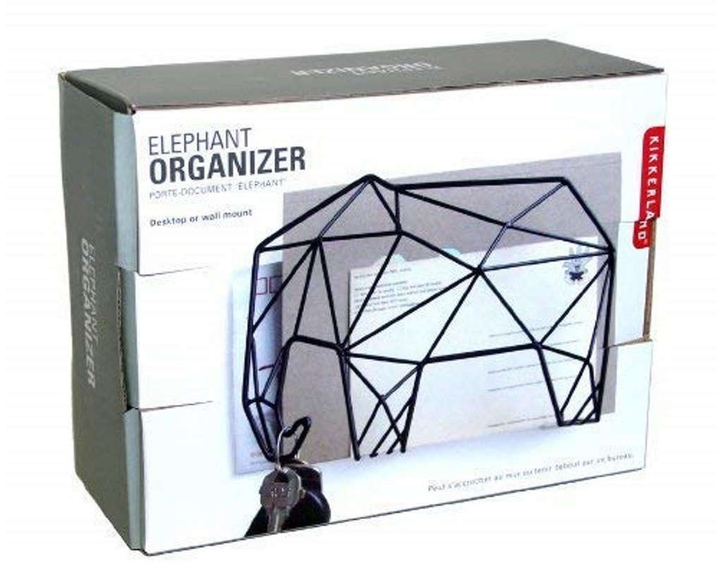 Kikkerland Letter Organizer Elephant & Key Holder