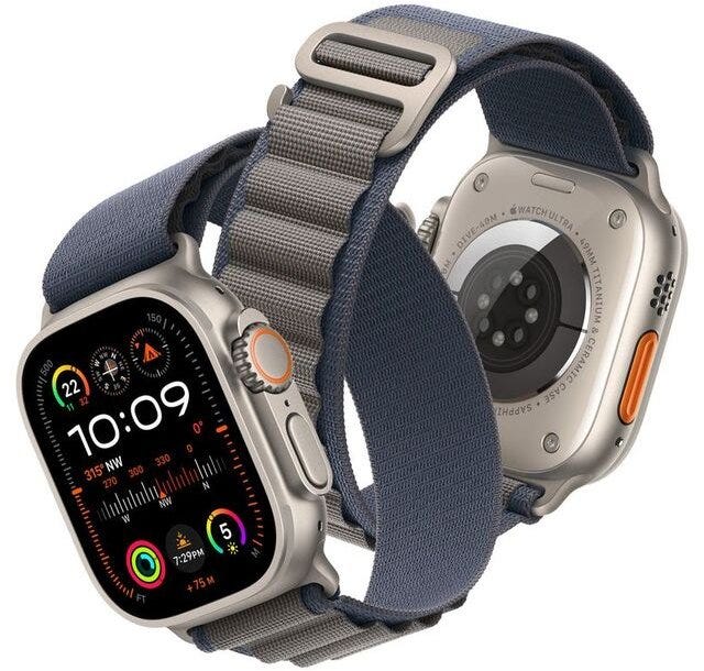 HYPHEN CLARKE Watch Strap - Apple Ultra 2/UltraÂ 49mm - Nylon Loop Large - Blue