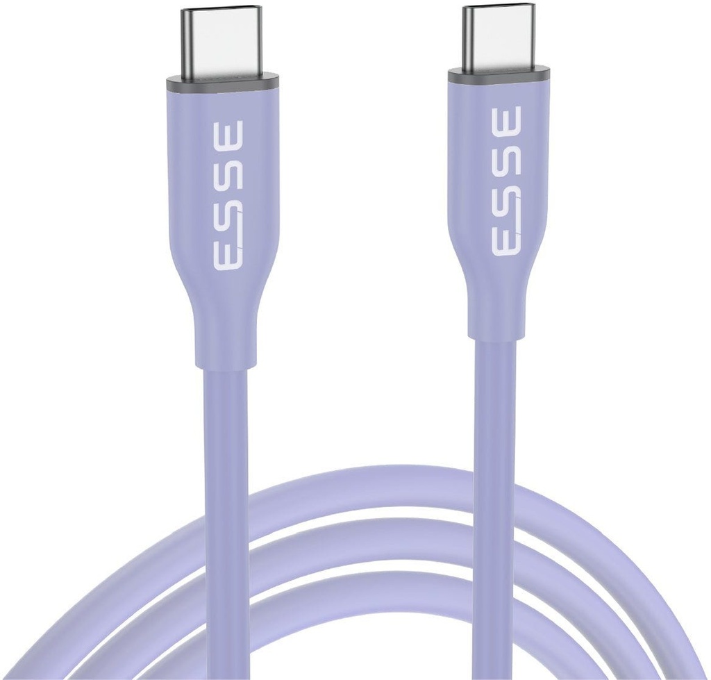 Esse Loop Silicone Type C To C Cable - 60W - Purple - 1.2M