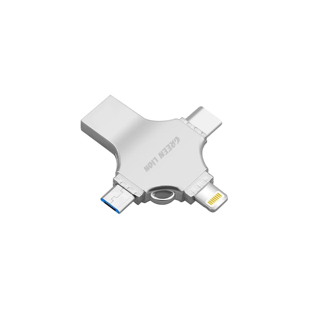 Green Lion 4 in 1 USB Flash Drive Silver